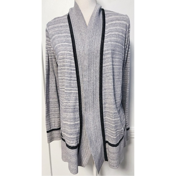Lou & Grey • Slate Grey Contrast Trim Cardigan - Picture 1 of 6